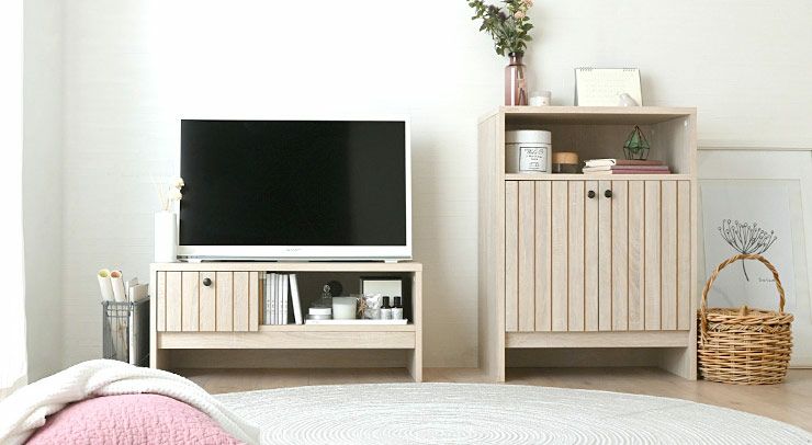 メイメイ　[組み立て済] ローテレビ台 幅80 収納付 北欧　ナチュラル メイメイ [組み立て済] ローテレビ台 幅80 収納付 北欧